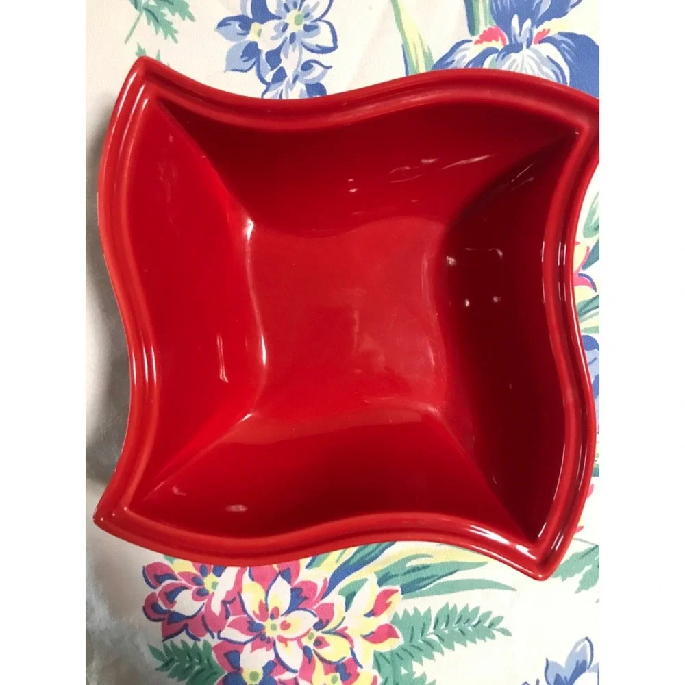 Godinger Sienna‎ Red Pinwheel 1 Qt Covered Baking Dish/ Casserole 80s Vintage